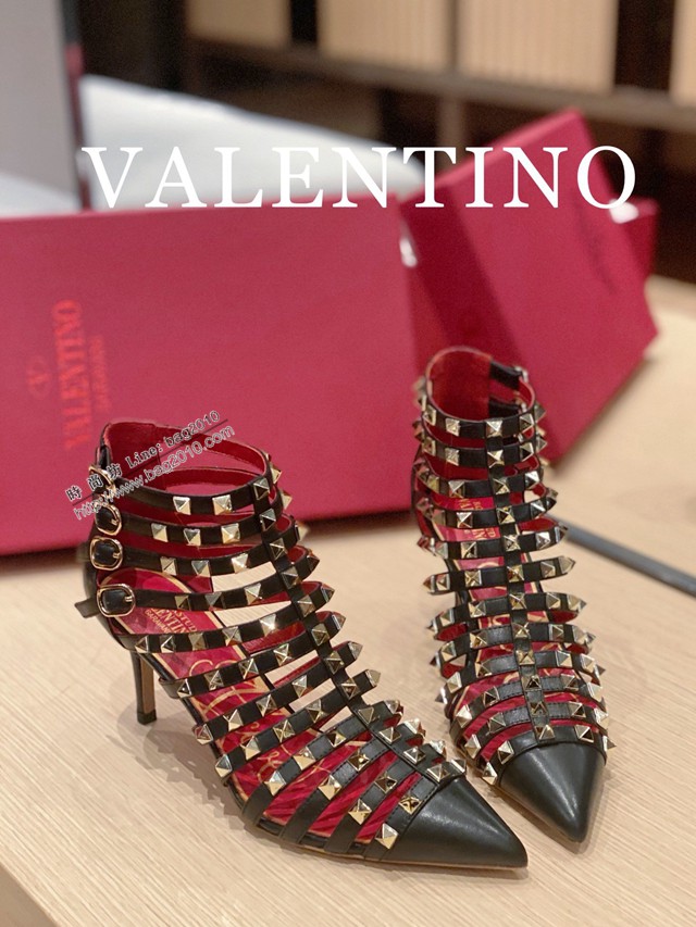Valentino專櫃原版華倫天奴春夏新款經典五金裝飾女士高跟涼鞋 dx2936